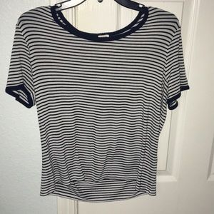 Garage Black and White Striped Tee